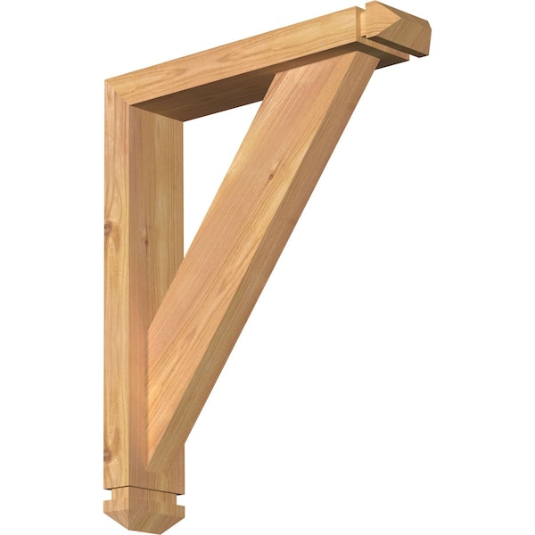 Ekena Millwork Traditional Arts and Crafts Smooth Bracket w/ Offset Brace, Western Red Cedar, 3 1/2"W x 16"D x 20"H BKT0402X16X20TRA03SWR - main